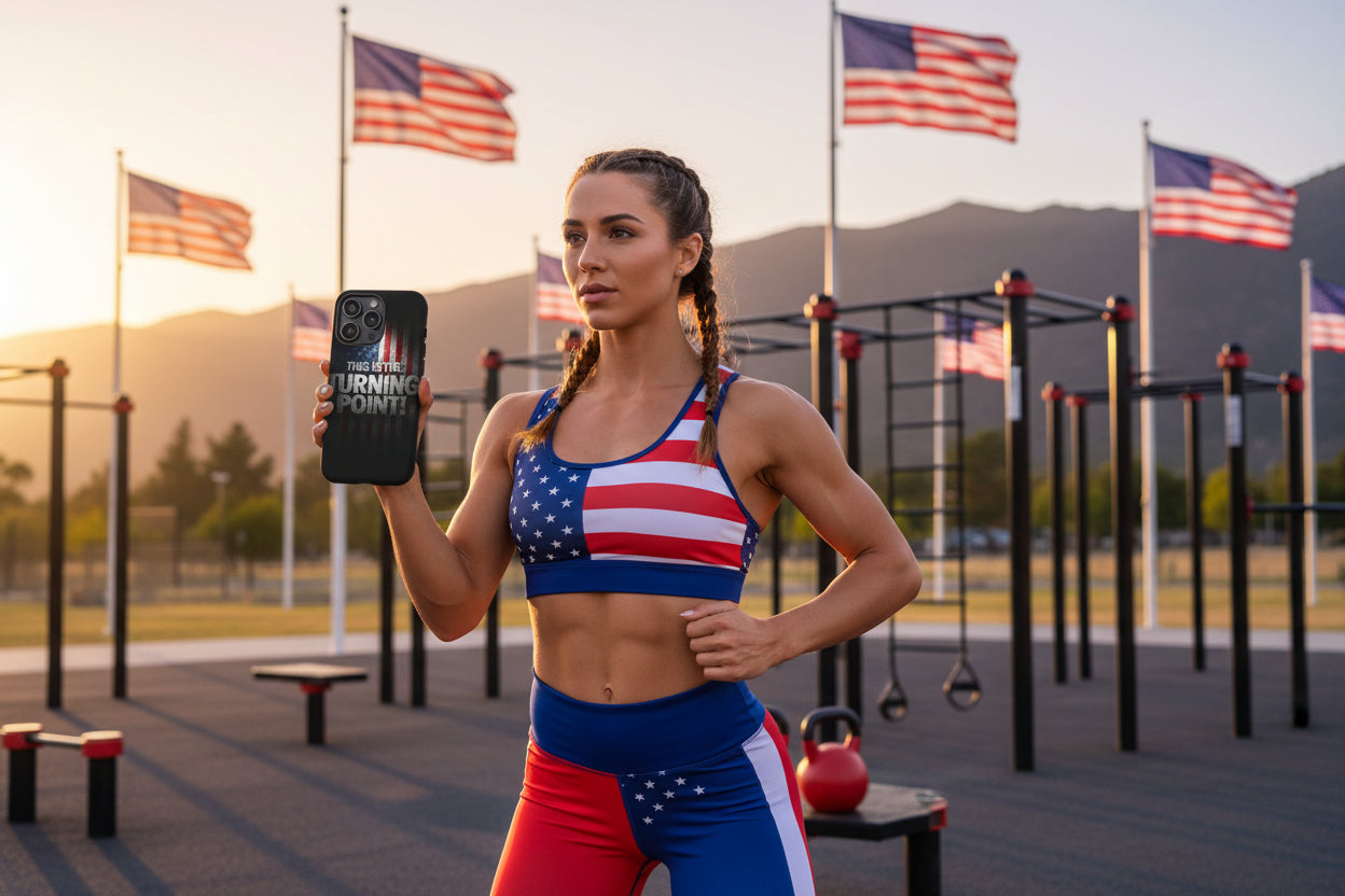 Phone case with American flag design and text This is the Turning Point!