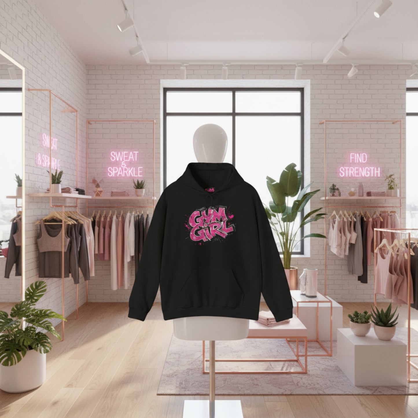 Stylish - Gym Girl Print - Hoodie - S - 5XL - Fitness -