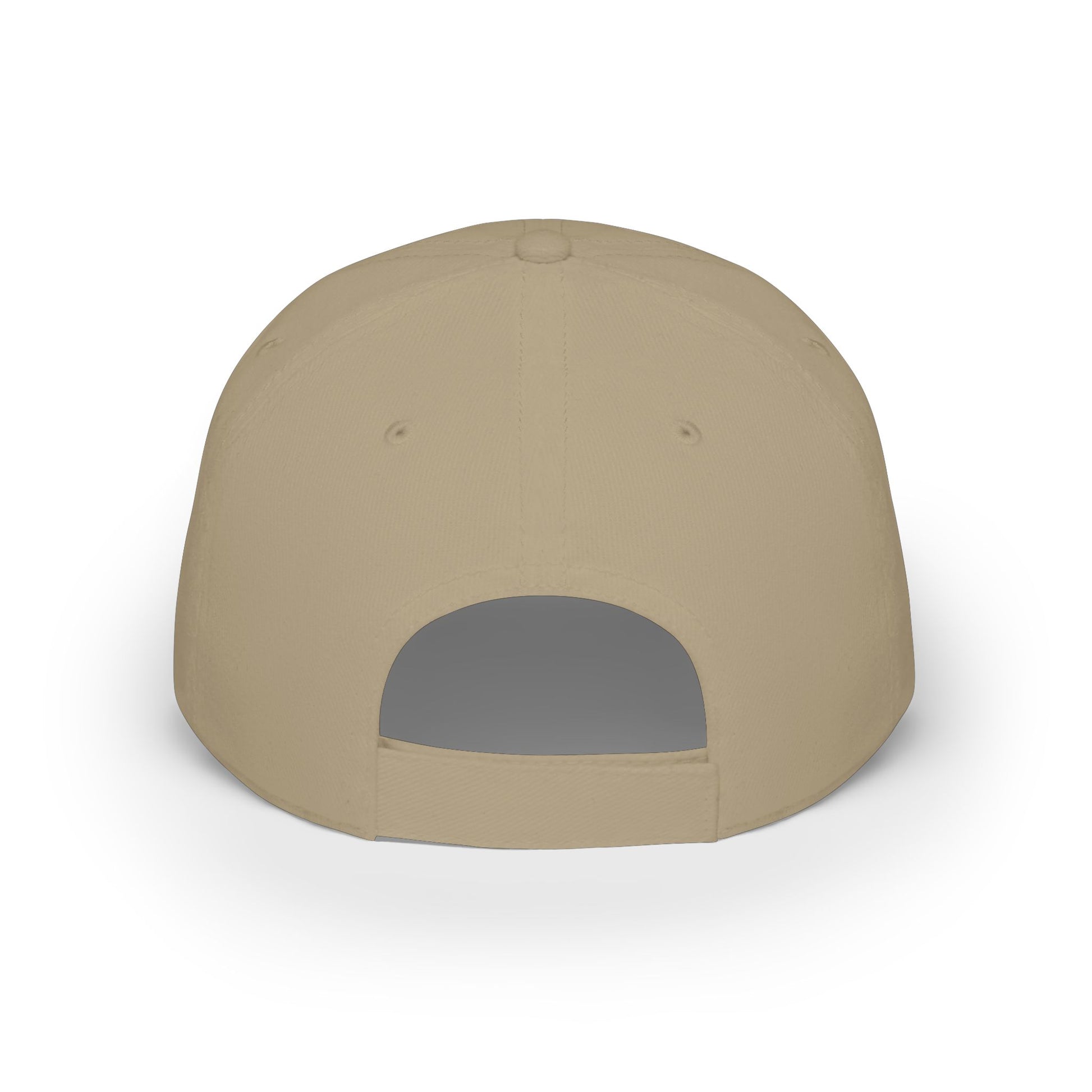 Natural-colored cap with a view from behind the hat against a clean white background.