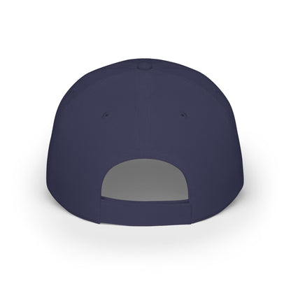 A back view of a navy blue baseball cap against a clean white background.