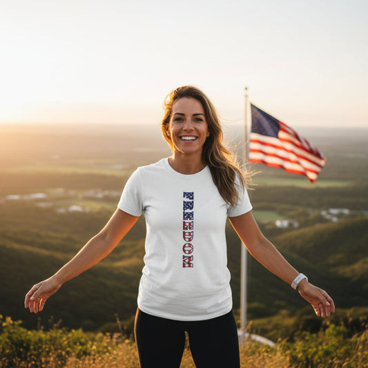 Unisex - Patriotic - Freedom Design - Red White & Blue - American Flag - 8 Sizes - S-5XL -