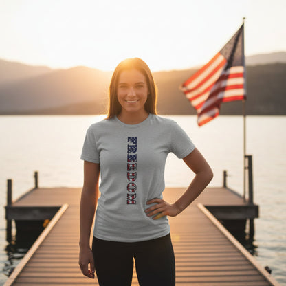Freedom Patriotic T-Shirt - Red White Blue - American Flag Tee - Unisex S-5XL