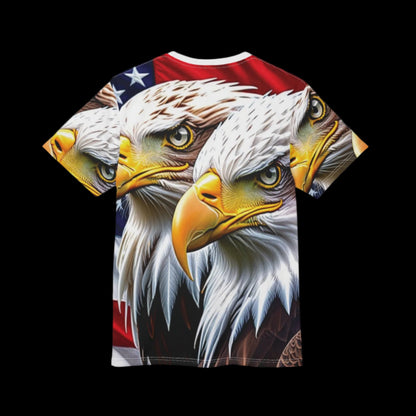 💥 Unisex 💥 Patriotic 💥 White House 💥American Flag 💥 Bald Eagle 💥All Over Print Design 💥 T-Shirt 💥