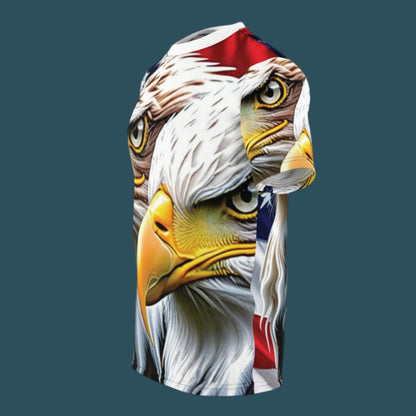 💥 Unisex 💥 Patriotic 💥 White House 💥American Flag 💥 Bald Eagle 💥All Over Print Design 💥 T-Shirt 💥