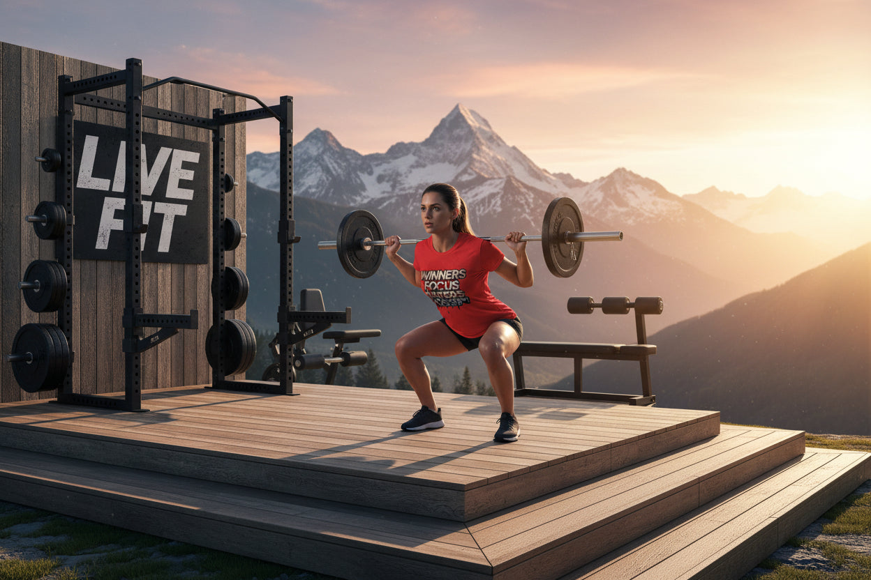 Red t-shirt with motivational text 